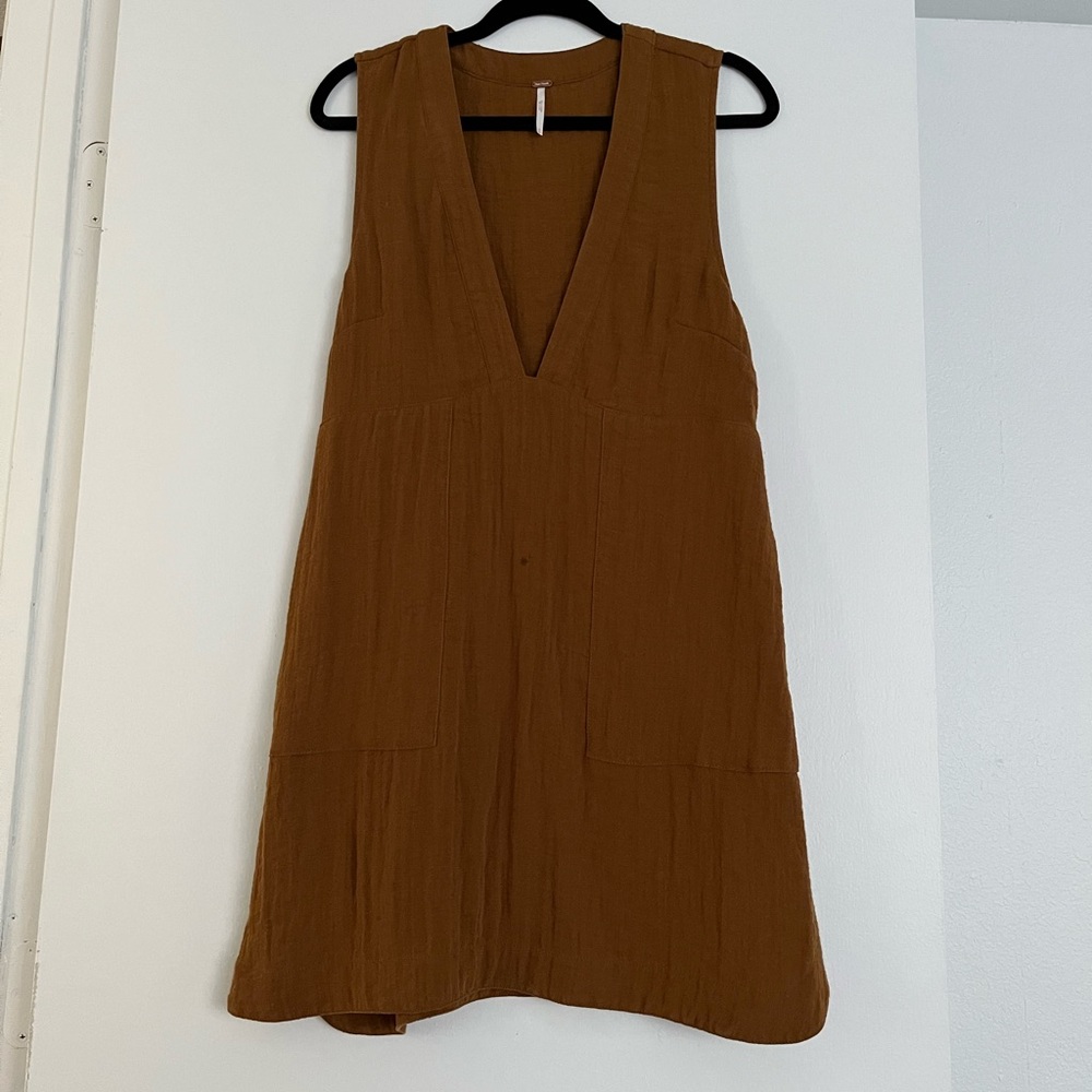 Brown Plunge Tank Dress by Free People